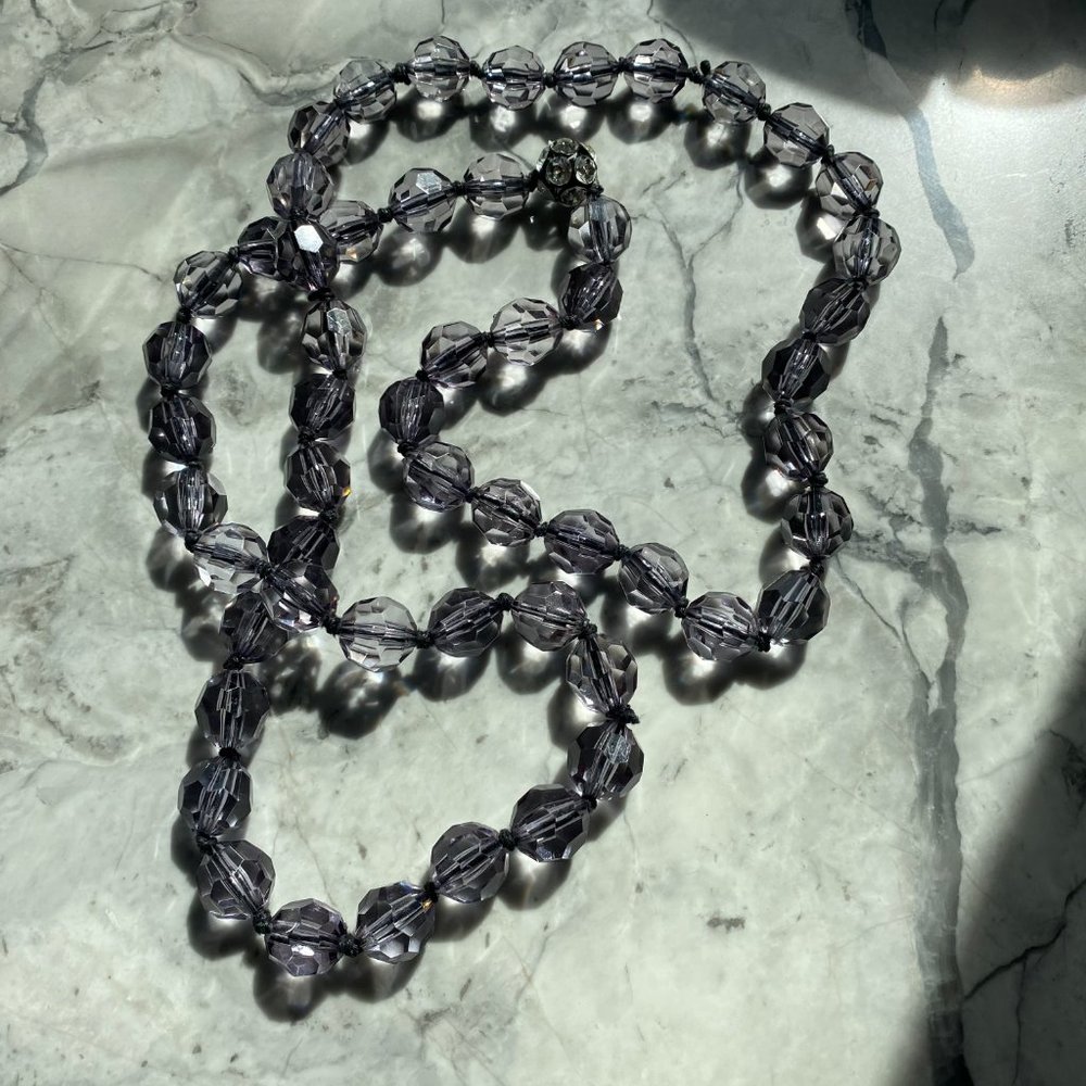 Light Gray Faceted Beaded Necklace